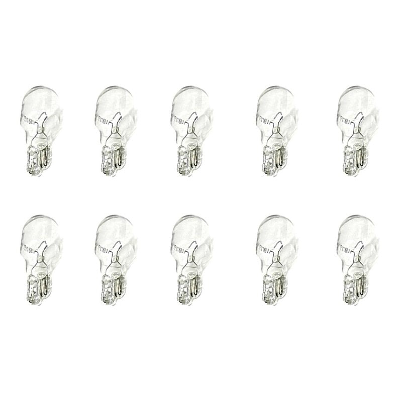10x Lampade Alogene T15 W16W 12V 16W Wedge Tutto Vetro Retromarcia Posizione
