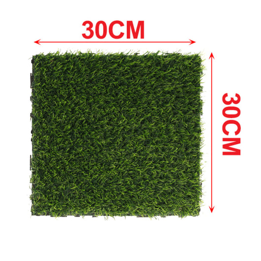 10 Pezzi Piastrelle Plastica Giardino 30x30x2.3cm Pavimento Esterno Prato Verde
