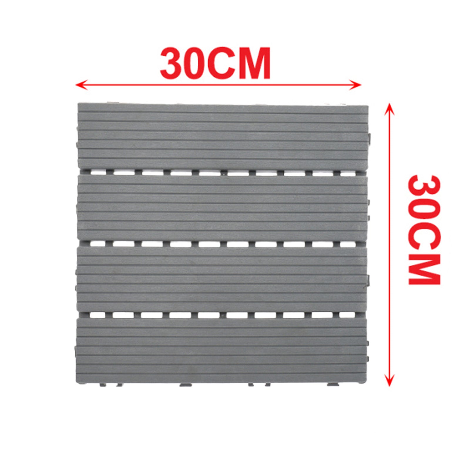 10 Pezzi Piastrelle Plastica Giardino 30x30x2cm Pavimento Esterno PVC Grigio