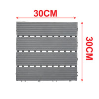 10 Pezzi Piastrelle Plastica Giardino 30x30x2cm Pavimento Esterno PVC Grigio