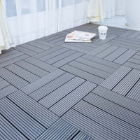 10 Pezzi Piastrelle Plastica Giardino 30x30x2cm Pavimento Esterno PVC Grigio