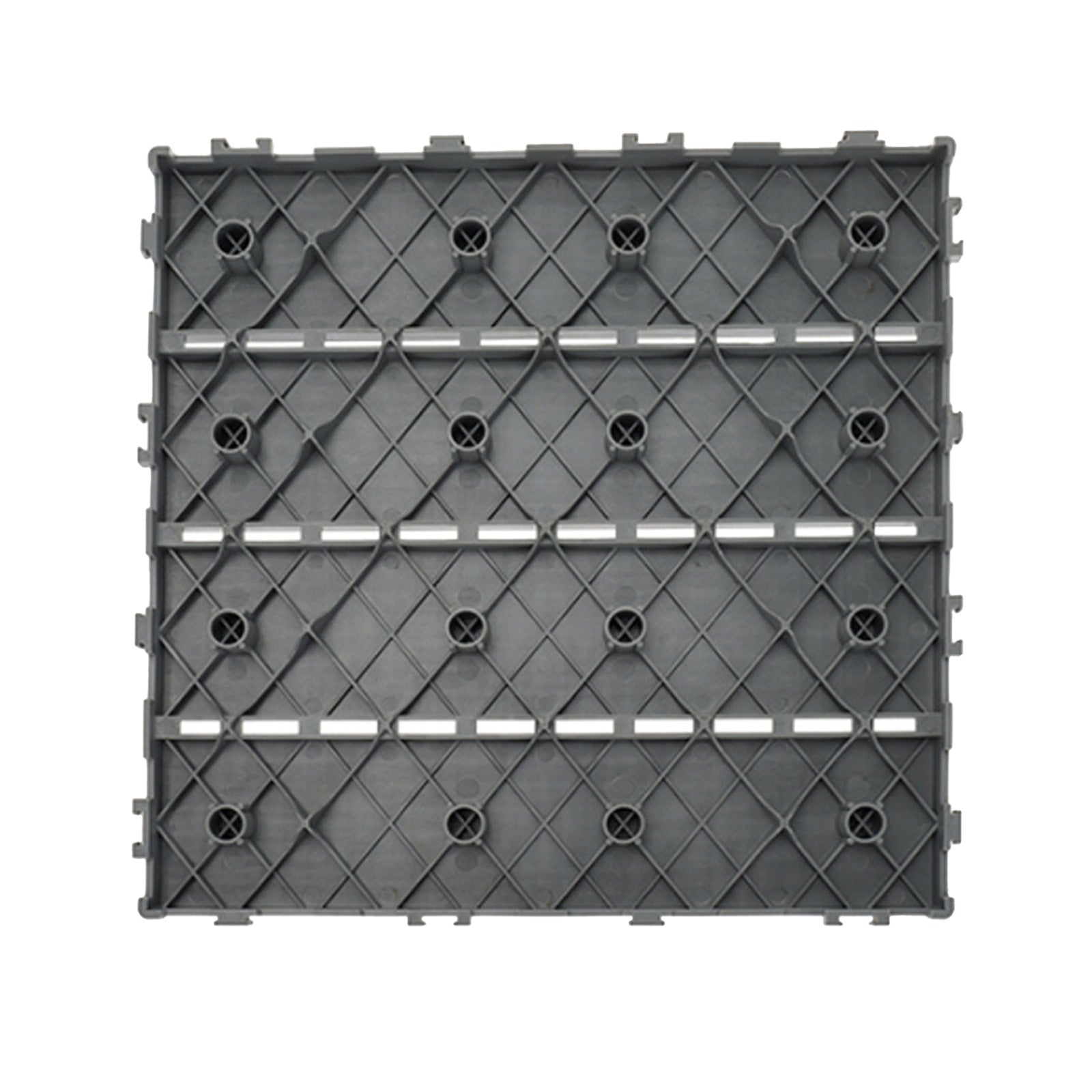 10 Pezzi Piastrelle Plastica Giardino 30x30x2cm Pavimento Esterno PVC Grigio