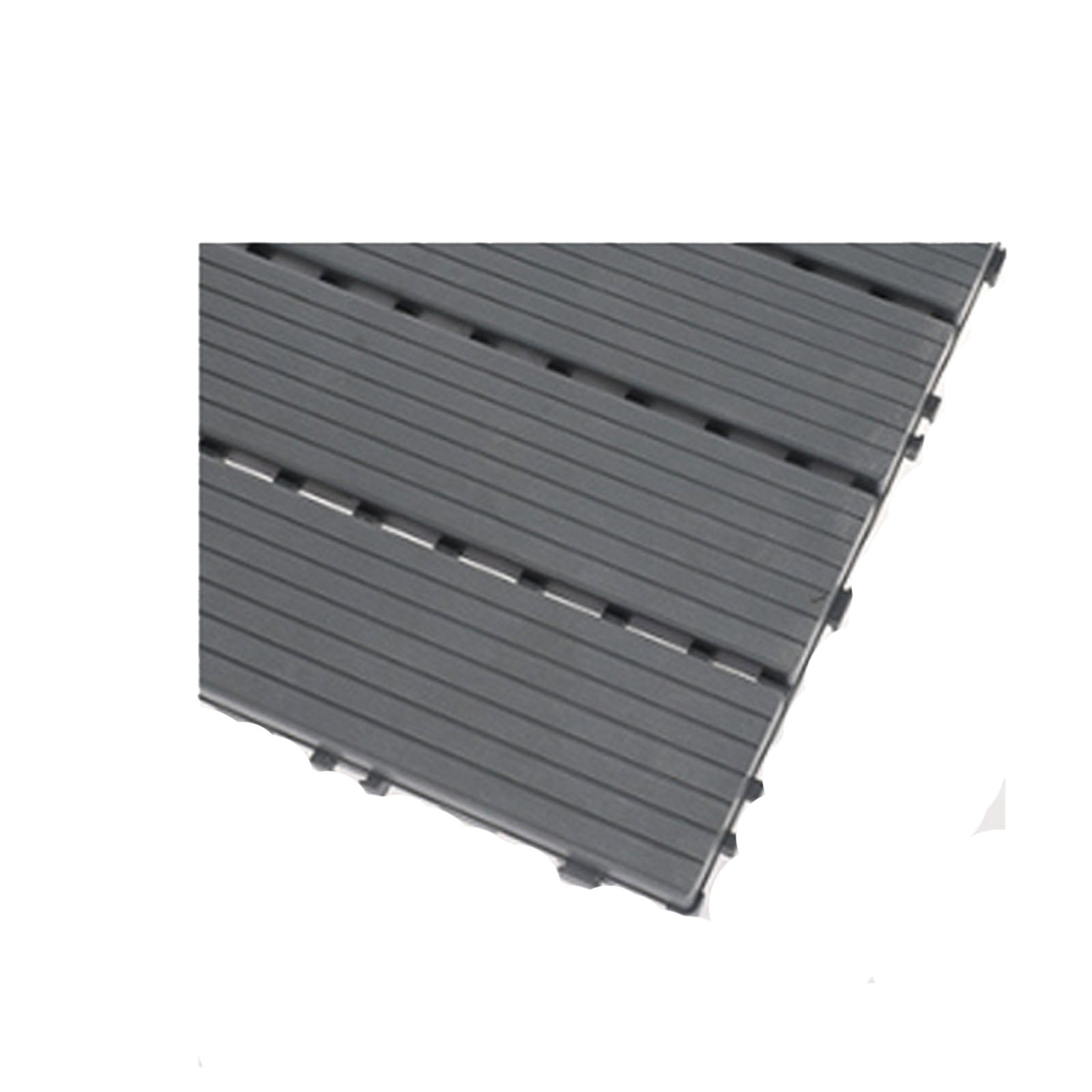 10 Pezzi Piastrelle Plastica Giardino 30x30x2cm Pavimento Esterno PVC Grigio