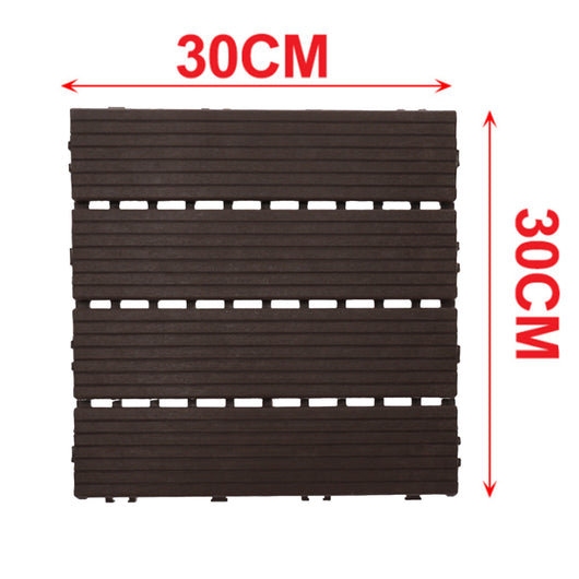 10 Pezzi Piastrelle Plastica Giardino 30x30x2cm Pavimento Esterno PVC Nero Caffè