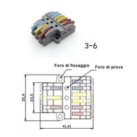 10 Sdoppiatore Elettrico Compatto Connettore Morsetto Elettrico Cavo Connettore 3P-6P