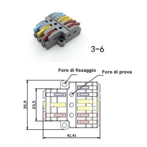 10 Sdoppiatore Elettrico Compatto Connettore Morsetto Elettrico Cavo Connettore 3P-6P