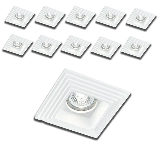 *STOCK* n.10 Portafaretto In Gesso Ceramico spirale  120x120mm  35W GU10 IP20