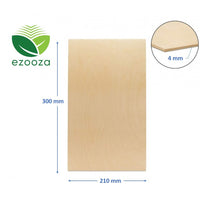 10 fogli pannello compensato 4 mm Pioppo A4 - 210 x 297 mm