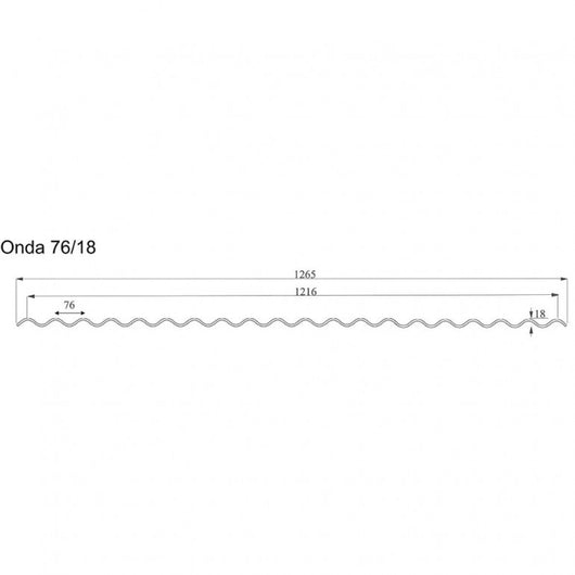 10 Lastre di Policarbonato Corrugato ONDA 76/18 CLEAR 1265X2000mm con protezione UV