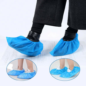 10 pezzi Copriscarpe Monouso calzari copri scarpa usa e getta DPI 40 x 15cm blu