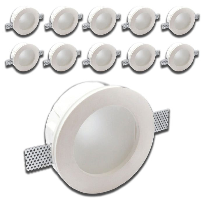 *STOCK* n.10 Portafaretto In Gesso Ceramico ad incasso Diametro 170 con Vetro 40W GU10 IP20