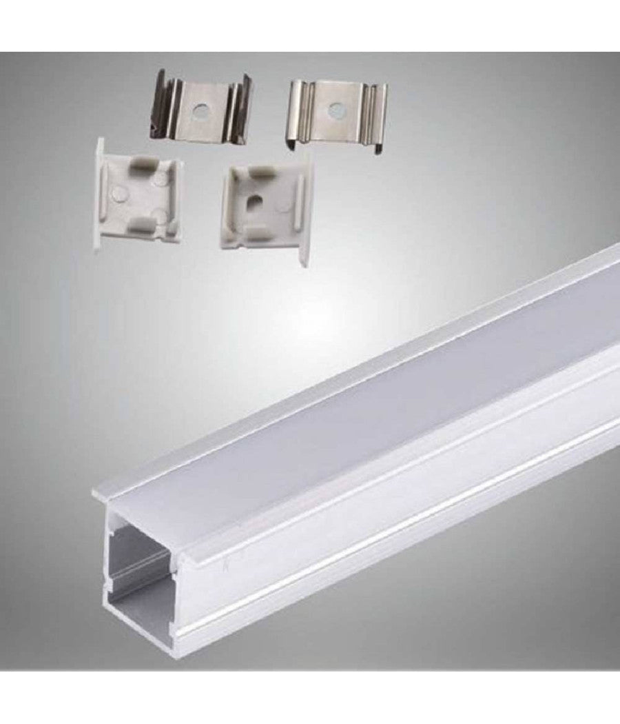 Profilo In Alluminio Da 2 Mt Incasso Con Copertura Opaca Per Strip Led Al-16         