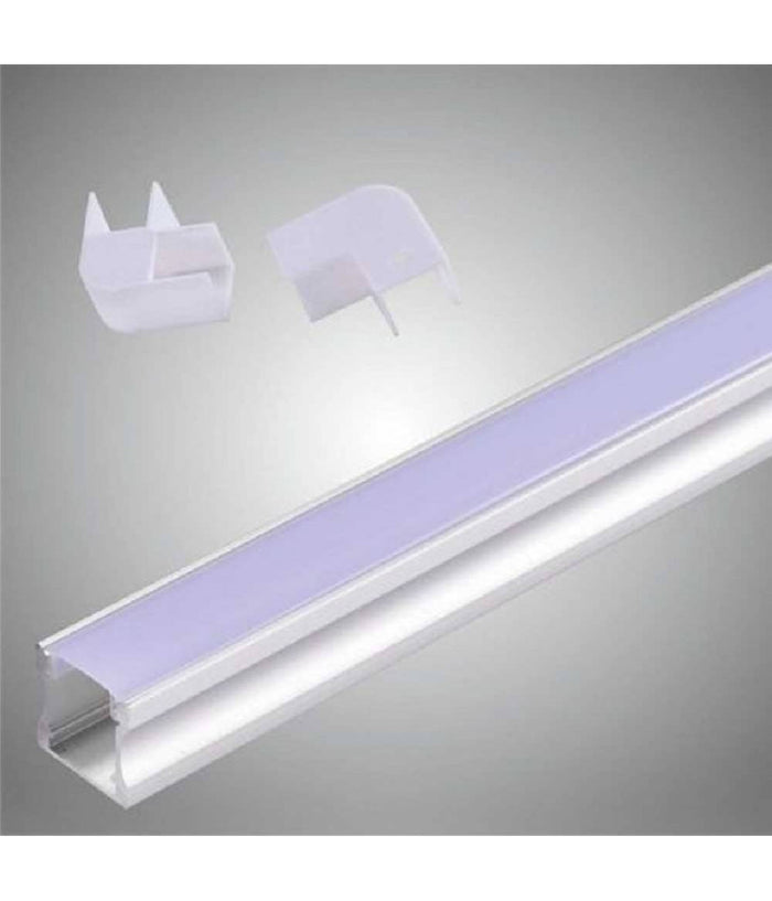 Profilo In Alluminio 2 Mt Incasso Copertura Opaca Per Strip Led Strisce Al-09         