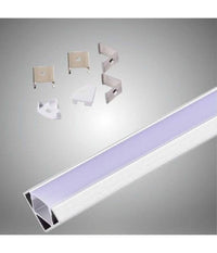 Profilo In Alluminio Da 2mt Angolare Copertura Opaca Per Strip Led Strisce Al-06         