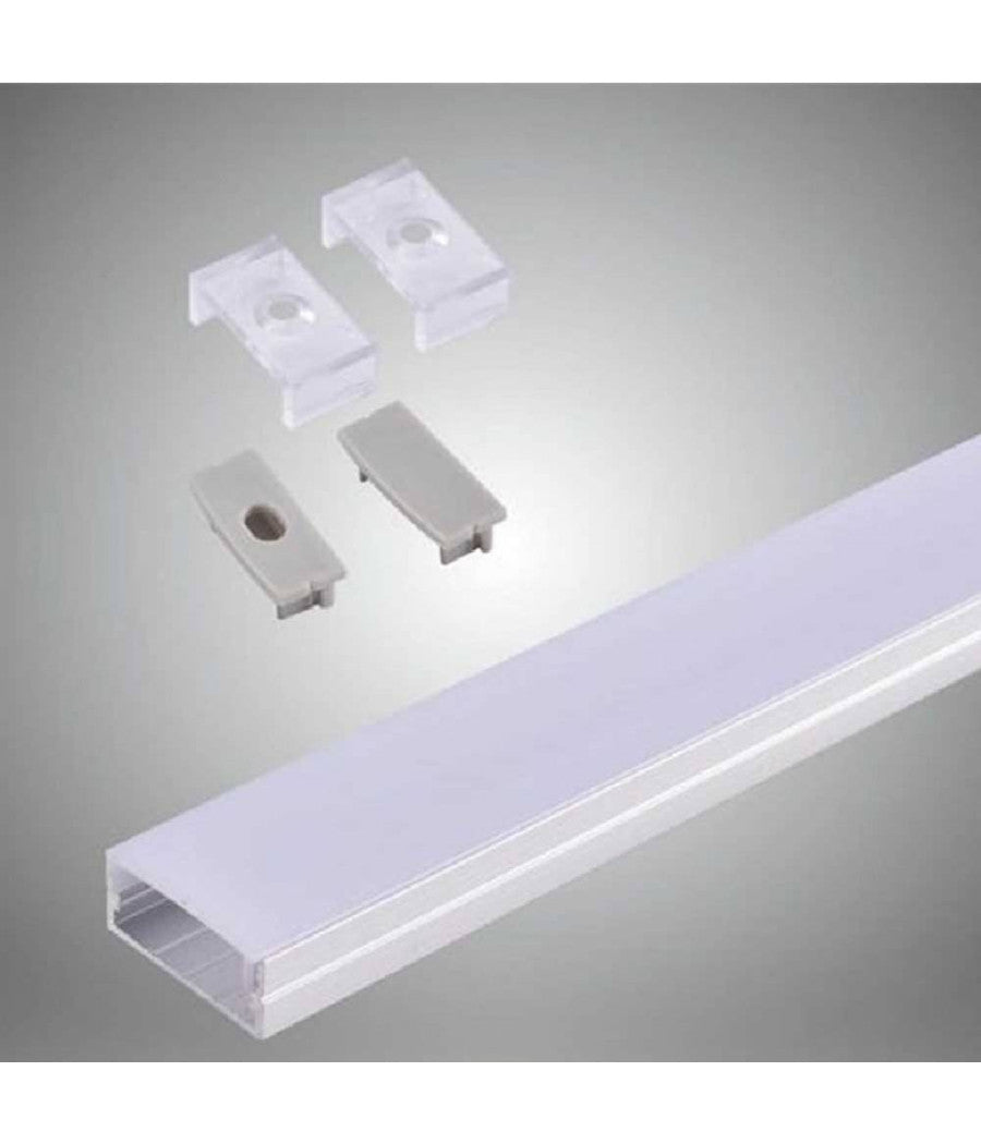 Profilo In Alluminio 2 Mt Slim Con Copertura Opaca Per Strip Led Strisce Al-14         