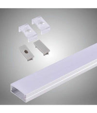 Profilo In Alluminio 2 Mt Slim Con Copertura Opaca Per Strip Led Strisce Al-14         