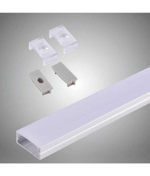 Profilo In Alluminio 2 Mt Slim Con Copertura Opaca Per Strip Led Strisce Al-14         