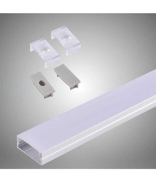 Profilo In Alluminio 2 Mt Slim Con Copertura Opaca Per Strip Led Strisce Al-14         