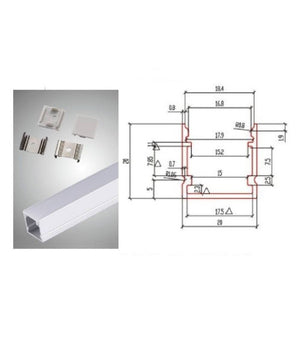 Profilo In Alluminio Barra Da 2mt Con Copertura Opaca Per Strip Led Strisce Al15         