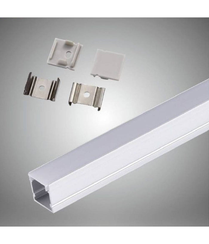 Profilo In Alluminio Barra Da 2mt Con Copertura Opaca Per Strip Led Strisce Al15         