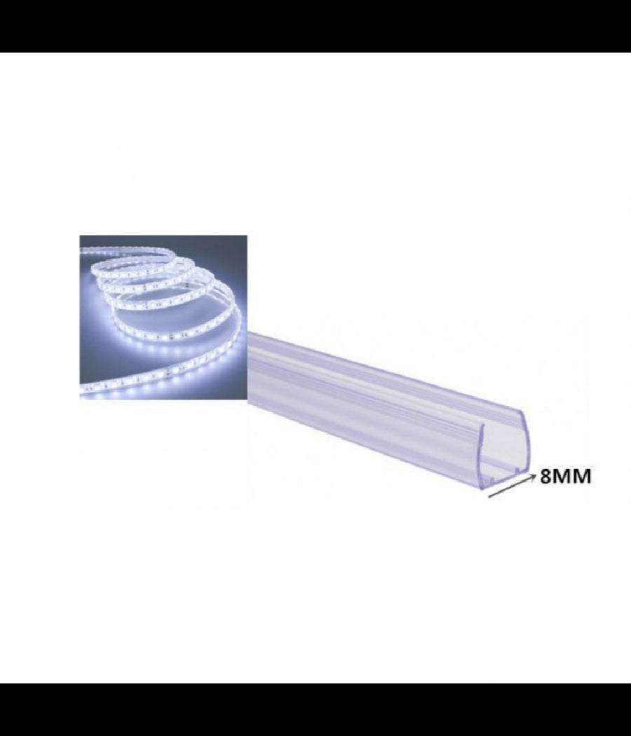 Profilo In Plastica Da 1 Mt Senza Copertura Per Strip Led Strisce Da 8 Mm Ps-8mm         