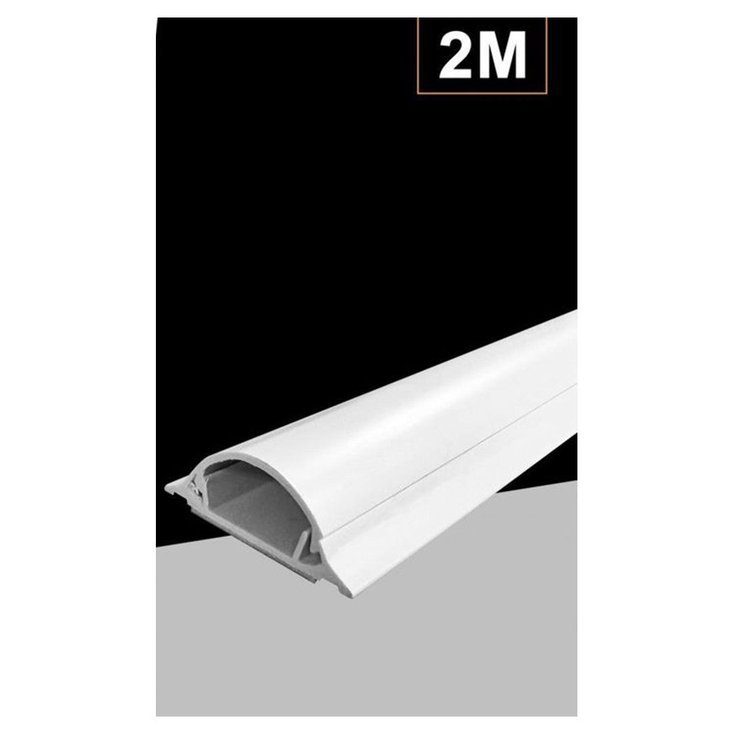 10 Pz Profili Canalina Passacavi Con Biadesivo In Pvc Colore Bianco 2 Mt 14x48mm