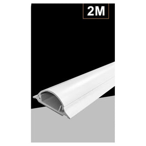 10 Pz Profili Canalina Passacavi Con Biadesivo In Pvc Colore Bianco 2 Mt 14x48mm