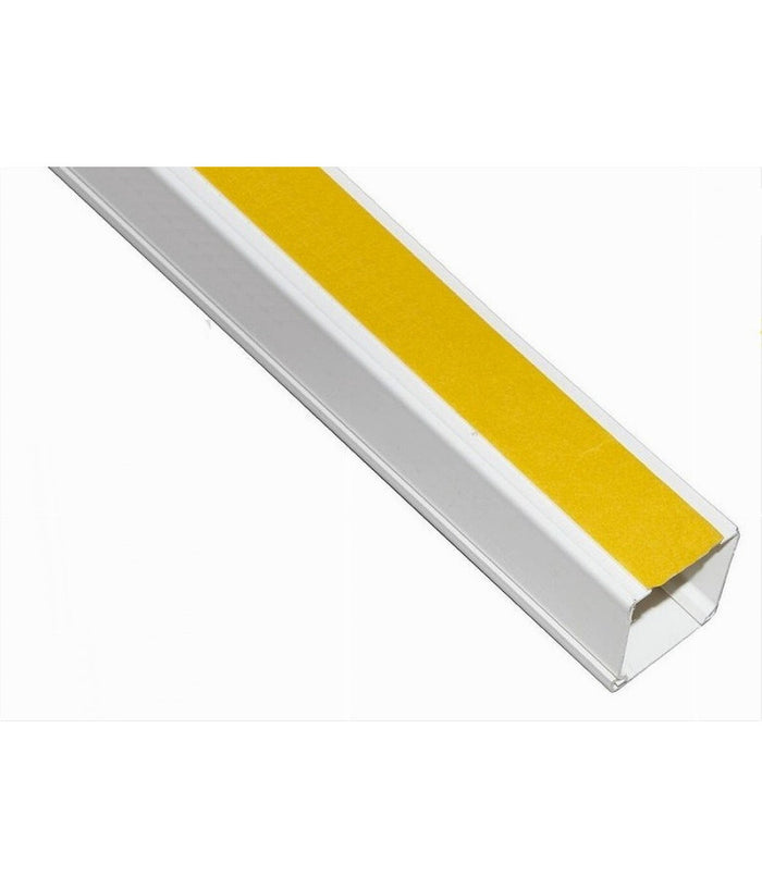 10 Pz Profili Passacavi Canalina Con Biadesivo In Pvc Colore Bianco 2 Mt 20x10mm         