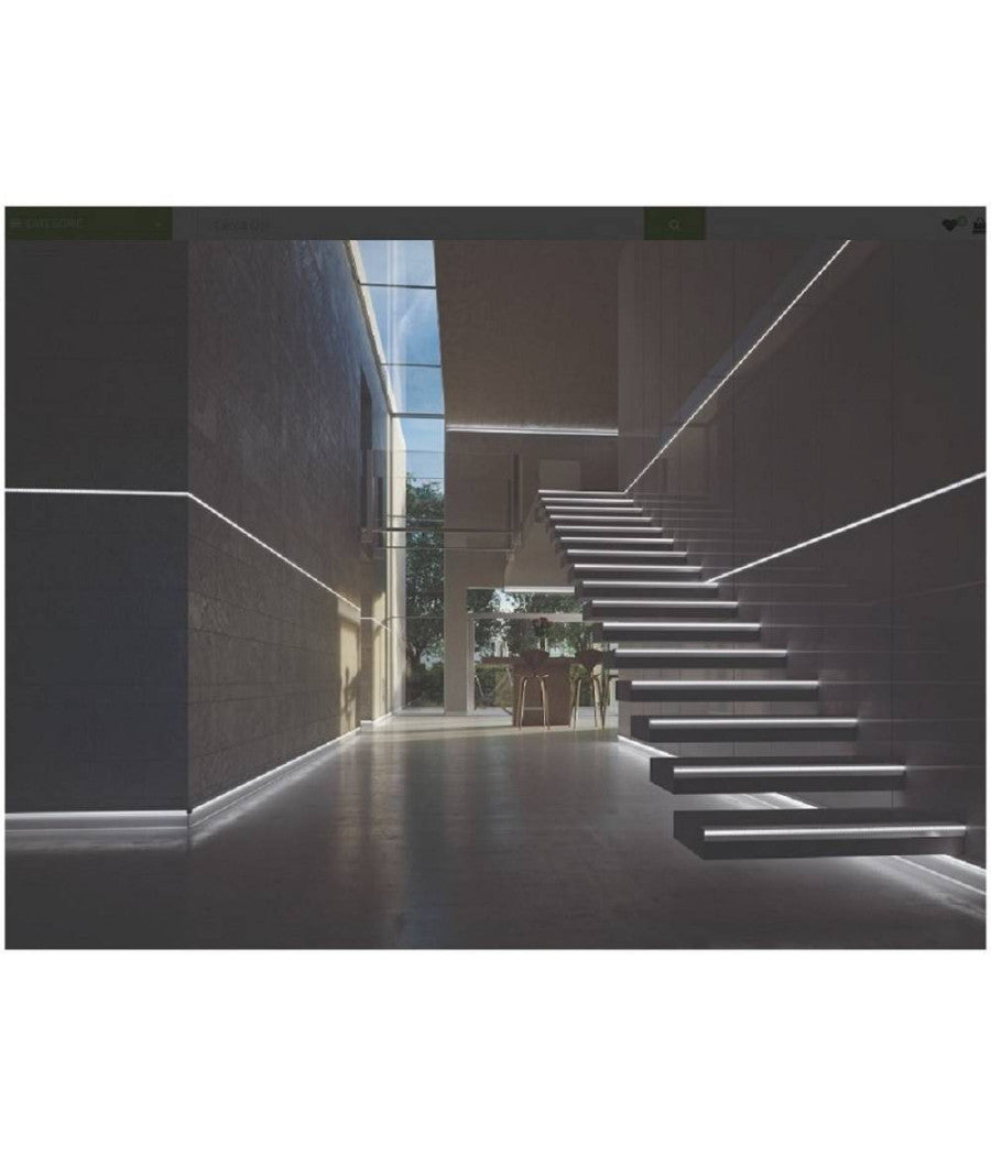 Profilo Ad Incasso Per Cartongesso Alluminio 2 Mt Con Copertura Opaca Al-18         