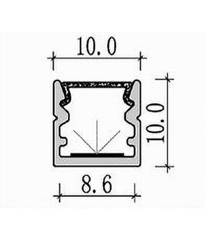 10 Pz Profilo In Alluminio 2 Mt Lineare A Plafone Sezionabile Striscia Led Al-20         
