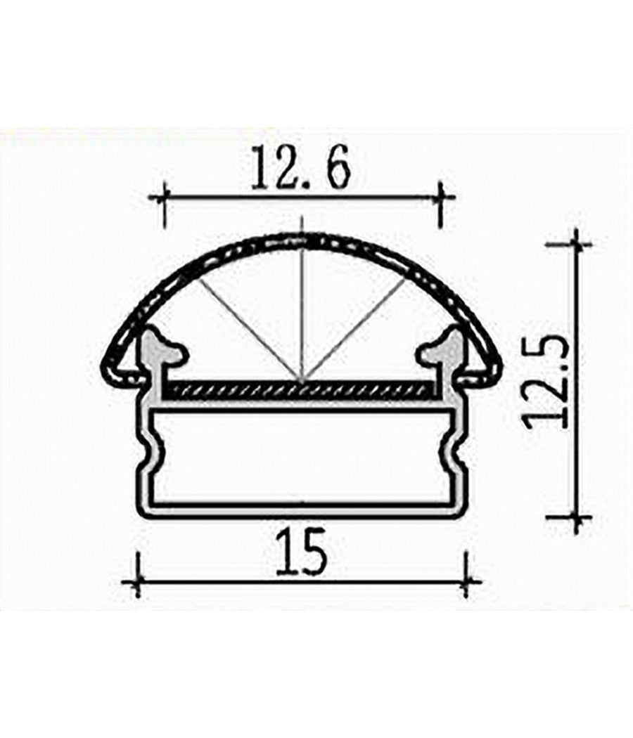 10 Pz Profilo In Alluminio Bombato A Plafone Sezionabile 2mt Per Strip Led Al-01         