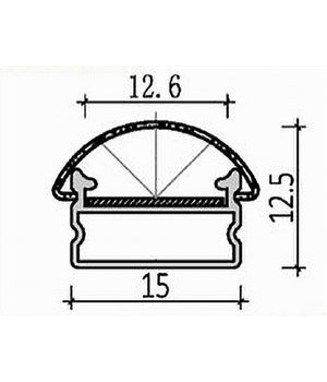 10 Pz Profilo In Alluminio Bombato A Plafone Sezionabile 2mt Per Strip Led Al-01         