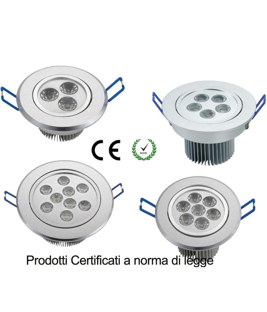 Faretto A Led Da Incasso Luce Calda O Fredda Per Controsoffitte In Cartongesso         