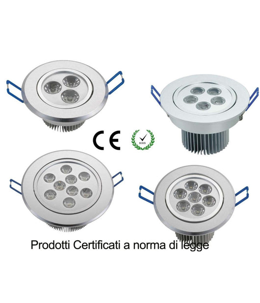 Faretto A Led Da Incasso Luce Calda O Fredda Per Controsoffitte In Cartongesso  -bianco Caldo-12 Watt      