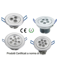 Faretto A Led Da Incasso Luce Calda O Fredda Per Controsoffitte In Cartongesso  -bianco Freddo-5 Watt      