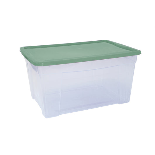 CONTENITORE SCATOLA TRASPARNETE "K-BOX 7" CON COPERCHIO 56x39,5x29cm 43Lt MHOME 10.3127.0.52