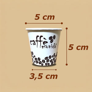 100 Bicchierini di caffè di carta Biodegradabili Per Caffe' Orzo 75ml Art.642356