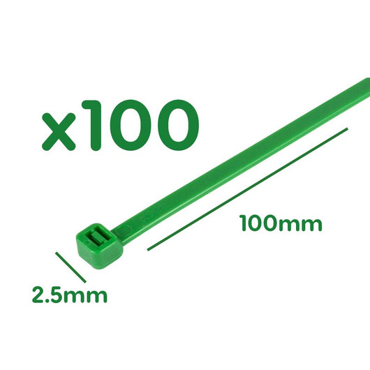 100 Fascette Plastica Verde Giardinaggio 2.5X100mm