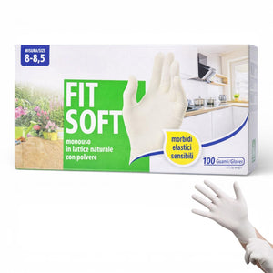 100 Guanti Monouso in Lattice Naturale Leggermente Talcati Taglia L Resistenti per Uso Professionale 830001700