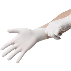 100 Guanti Monouso in Lattice Naturale Leggermente Talcati Taglia L Resistenti per Uso Professionale 830001700