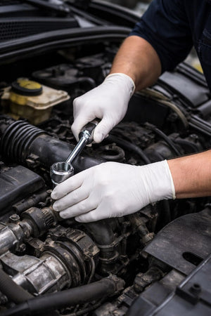 100 Guanti Monouso in Lattice Naturale Leggermente Talcati Taglia L Resistenti per Uso Professionale 830001700