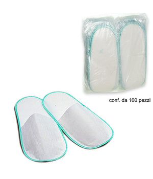 Trade Shop - 100 Pz Ciabatte Pantofole Ciabattine Tnt Monouso Modello Chiuso Estetista Spa -