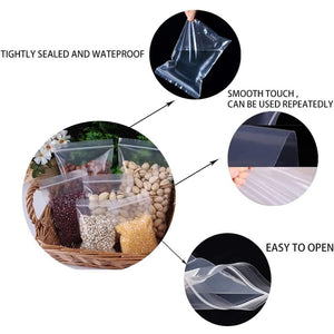 1000 Pezzi Buste Zip Trasparenti 12x19 cm Spessore 30 Micron Richiudibili