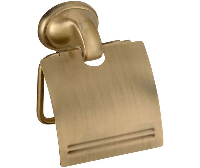 Porta rotolo con coperchio in vecchio ottone, serie revival