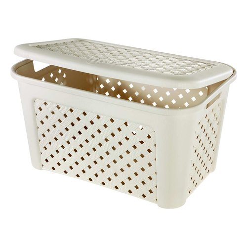 Cesto arianna con coperchio lt 45 angora cm 58x38xh33 tontarelli