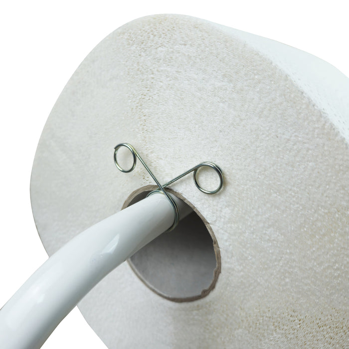 Tecnokit porta rotolo industriale alto da pavimento per bobine di carta da cm 29, misure dispenser 80x40x42 cm, posizione alta della bobina