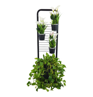 Tecnokit Fioriera Verticale Anthea in acciaio, dimensioni cm 48x42x153 con vasi inclusi