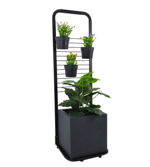 Tecnokit Fioriera Verticale Anthea in acciaio, dimensioni cm 48x42x153 con vasi inclusi