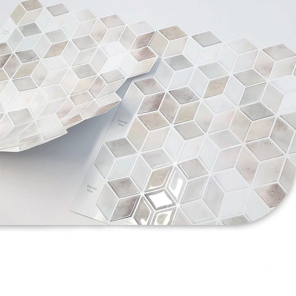 Set 10 Pannelli Adesivi Piastrelle per Muro Parete 30.5cm Decorazione Geometrica