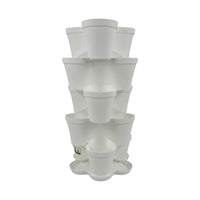 Plana vaso impilabile Roma, in polipropilene con sottovaso, vaso multistrato tridimensionale, vaso per fragole, fioriera da esterno ed interno, tris vasi giardino verticale